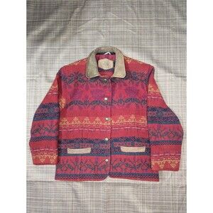Woolrich Southwest Jacket Vintage Wool - Women's M - Red, Green - Blanket Coat